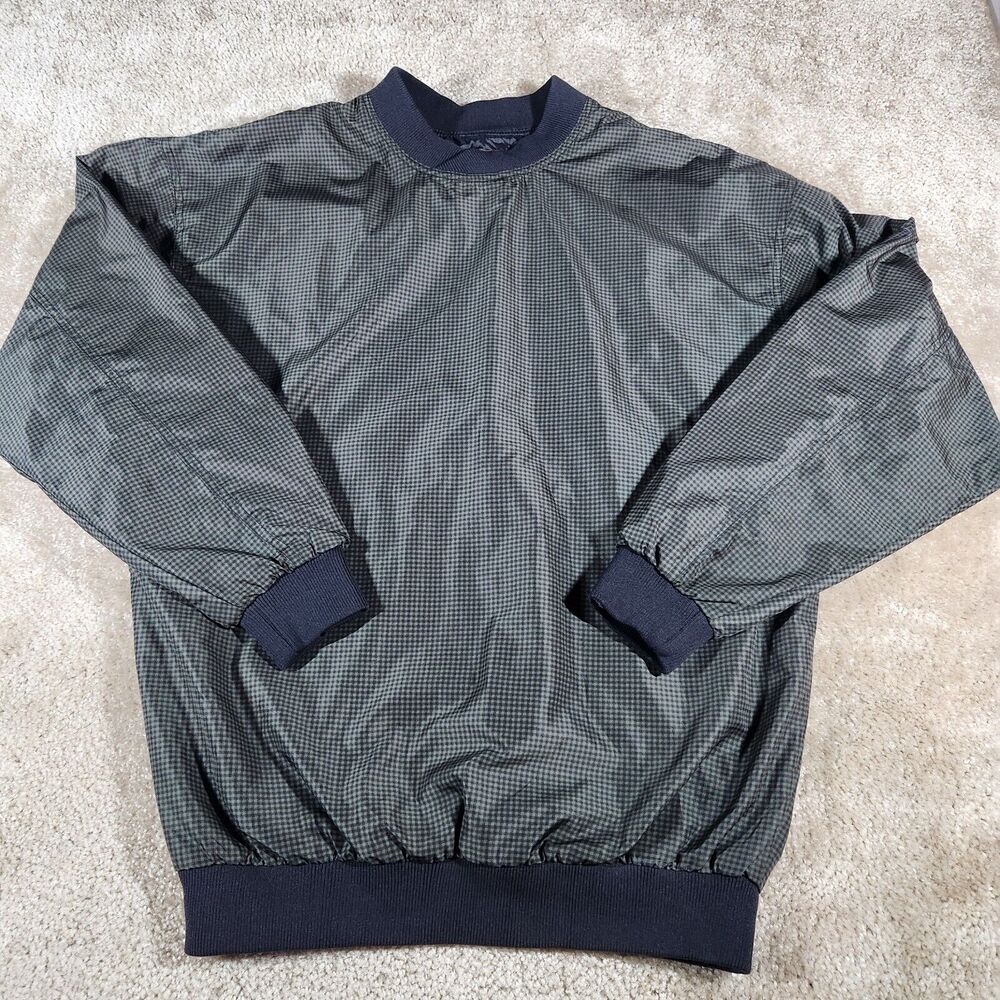 Vintage Highlander Pullover Mens Medium Green Plaid Windwear Golf Jacket